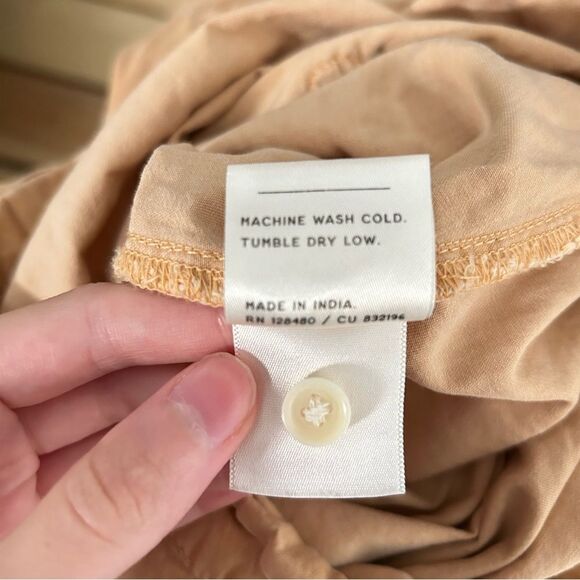 Pact Organic Cotton Sleeveless Button Front Romper Orange Size Medium Safari - Picture 9 of 12